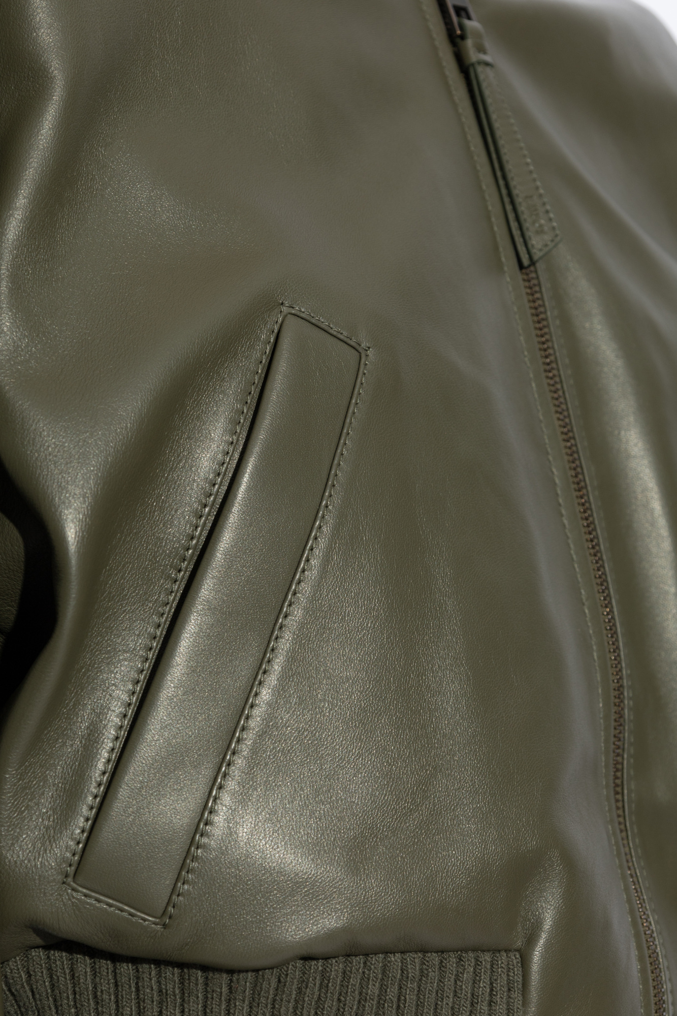 Green Leather jacket Loewe - SchaferandweinerShops TW